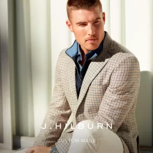 J.HILBURN CUSTOM SPORT COAT NAVY tan