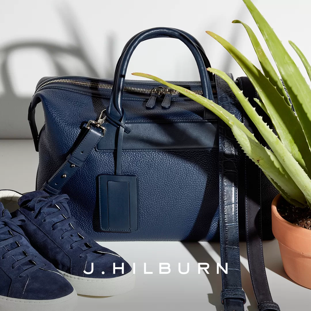 J.Hilburn Luxury Navy leather Italian mens bag